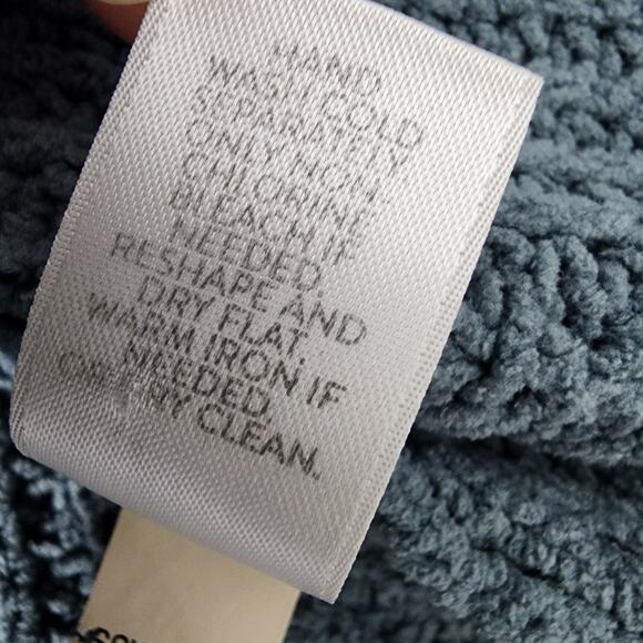 J Jill Sweater Women's Chenille XL Pullover Funnel Mock Neck Tunic Blue Plush - Picture 10 of 11